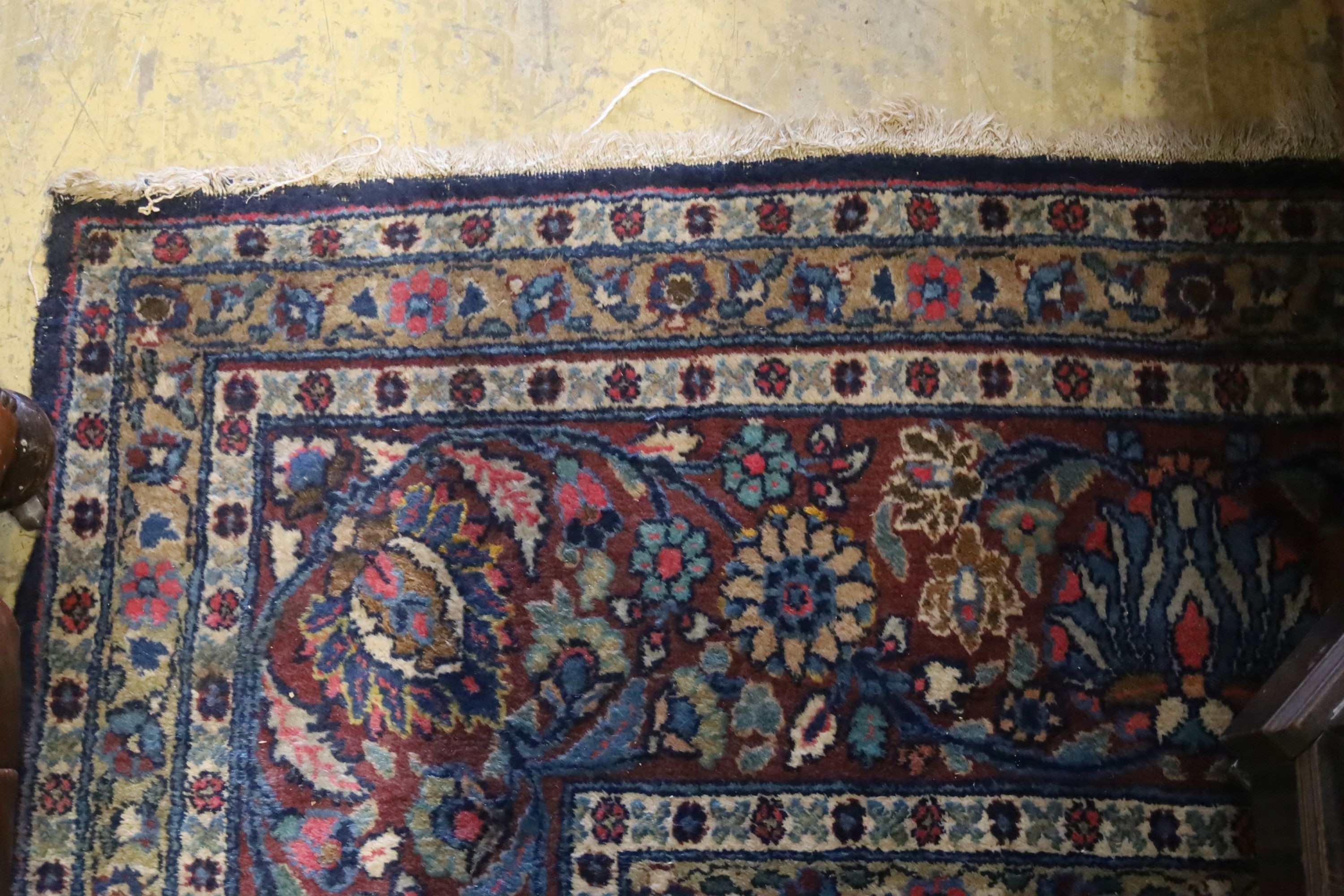 A Tabriz/Meshed blue ground carpet